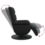 Recliner Chair with Footrest Black Faux Leather - Rear View