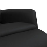 Recliner Chair with Footrest Black Faux Leather - Close-Up Angle