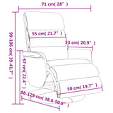 Recliner Chair with Footrest Black Faux Leather