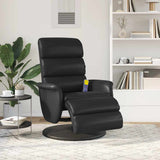 Massage Recliner Chair with Footrest Black Faux Leather - Side View