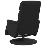 Massage Recliner Chair with Footrest Black Faux Leather - Rear View