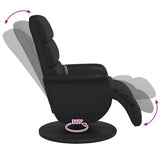 Massage Recliner Chair with Footrest Black Faux Leather - Close-Up Angle