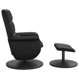Massage Recliner Chair with Footstool Black Faux Leather - Top-Down View
