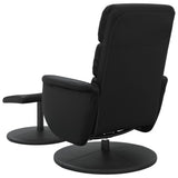 Massage Recliner Chair with Footstool Black Faux Leather - 45-Degree Angle