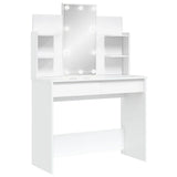 Dressing Table with LED Lights White 96x40x142 cm - Front View