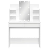 Dressing Table with LED Lights White 96x40x142 cm - Side View