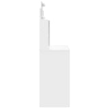 Dressing Table with LED Lights White 96x40x142 cm - Top-Down View