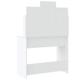 Dressing Table with LED Lights White 96x40x142 cm - 45-Degree Angle