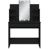 Dressing Table with LED Lights Black 96x40x142 cm