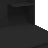 Dressing Table with LED Lights Black 96x40x142 cm - Rear View