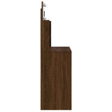 Dressing Table with LED Lights Brown Oak 96x40x142 cm - Rear View