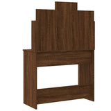 Dressing Table with LED Lights Brown Oak 96x40x142 cm - Close-Up Angle