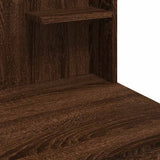Dressing Table with LED Lights Brown Oak 96x40x142 cm - Low Angle