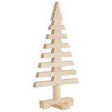 Wooden Christmas Trees for Decoration 3 pcs Solid Wood Pine - Side View
