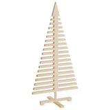 Wooden Christmas Trees for Decoration 3 pcs Solid Wood Pine - Close-Up Angle