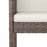 7 Piece Garden Bar Set with Cushions Brown Poly Rattan - 45-Degree Angle