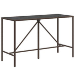 9 Piece Garden Bar Set with Cushions Brown Poly Rattan