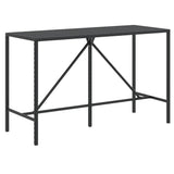 7 Piece Garden Bar Set with Cushions Black Poly Rattan - Top-Down View