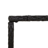 7 Piece Garden Bar Set with Cushions Black Poly Rattan - Rear View