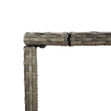 7 Piece Garden Bar Set with Cushions Grey Poly Rattan - Rear View