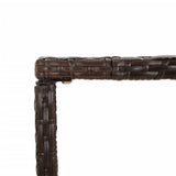 5 Piece Garden Bar Set with Cushions Brown Poly Rattan - Rear View