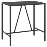 5 Piece Garden Bar Set with Cushions Black Poly Rattan - Top-Down View