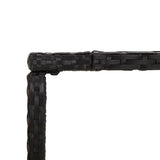 3 Piece Garden Bar Set with Cushions Black Poly Rattan - Rear View