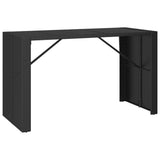 7 Piece Garden Bar Set with Cushions Black Poly Rattan - Top-Down View
