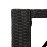 7 Piece Garden Bar Set with Cushions Black Poly Rattan - Rear View