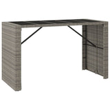 7 Piece Garden Bar Set with Cushions Grey Poly Rattan