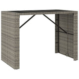 5 Piece Garden Bar Set with Cushions Grey Poly Rattan - Top-Down View