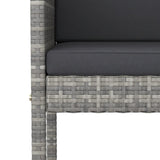 5 Piece Garden Bar Set with Cushions Grey Poly Rattan - 45-Degree Angle