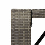 5 Piece Garden Bar Set with Cushions Grey Poly Rattan - Rear View
