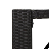 5 Piece Garden Bar Set with Cushions Black Poly Rattan - Rear View