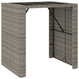 5 Piece Garden Bar Set with Cushions Grey Poly Rattan - Top-Down View