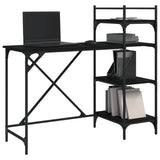 Computer Desk with Shelves Black 120x47x109 cm - Side View