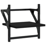 4 Piece Wall Shelf Set with Bars Black Engineered Wood - Extra Image