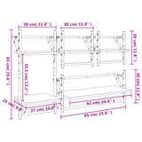 4 Piece Wall Shelf Set with Bars Black Engineered Wood