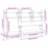 4 Piece Wall Shelf Set with Bars Black Engineered Wood - Extra Image