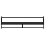 6 Piece Wall Shelf Set with Bars Black Engineered Wood