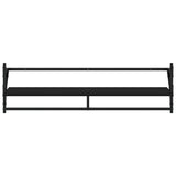 6 Piece Wall Shelf Set with Bars Black Engineered Wood - Rear View