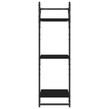6 Piece Wall Shelf Set with Bars Black Engineered Wood