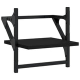 6 Piece Wall Shelf Set with Bars Black Engineered Wood - Extra Image