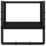 4 Piece Wall Shelf Set with Bars Black Engineered Wood