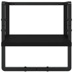 4 Piece Wall Shelf Set with Bars Black Engineered Wood