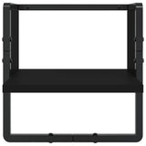 4 Piece Wall Shelf Set with Bars Black Engineered Wood - 45-Degree Angle