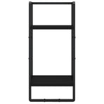 4 Piece Wall Shelf Set with Bars Black Engineered Wood