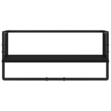 4 Piece Wall Shelf Set with Bars Black Engineered Wood