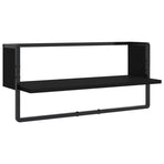 6 Piece Wall Shelf Set with Bars Black Engineered Wood