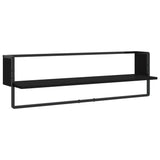 6 Piece Wall Shelf Set with Bars Black Engineered Wood - Rear View